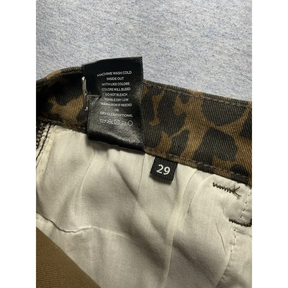 Oneso Leopard Print Wide Leg Jeans Women's Size 29 Brown High Rise Stretch Denim - Picture 4 of 7
